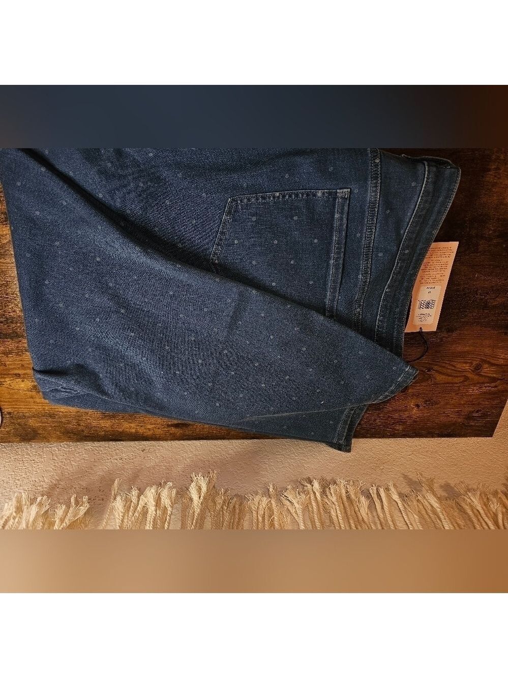 NYDJ Blue Curves 360 Stretch Jeans - Bleached Polkadot Design NWT